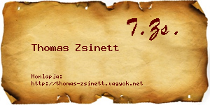 Thomas Zsinett névjegykártya